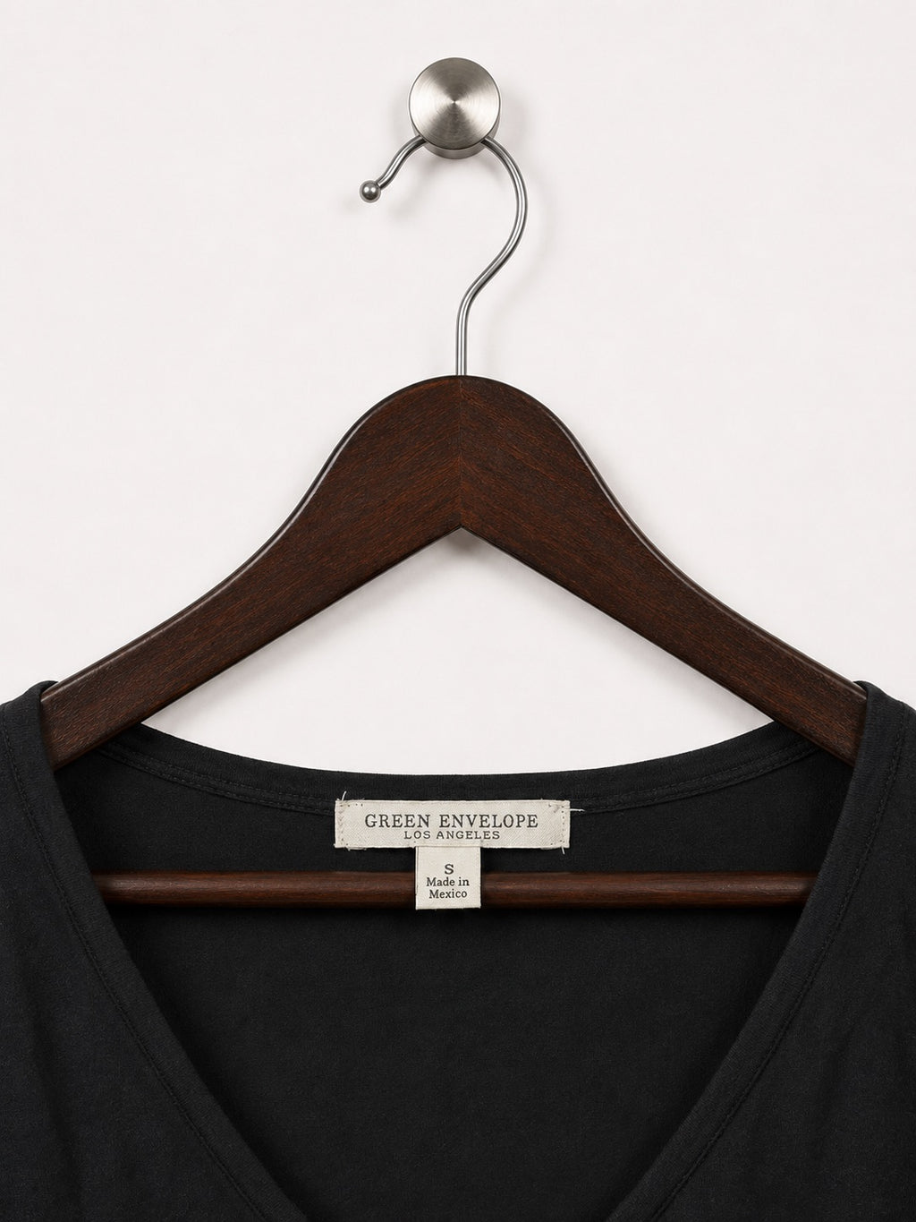 Green Envelope Los Angeles Women's Black V-Neck T-Shirt – Size S