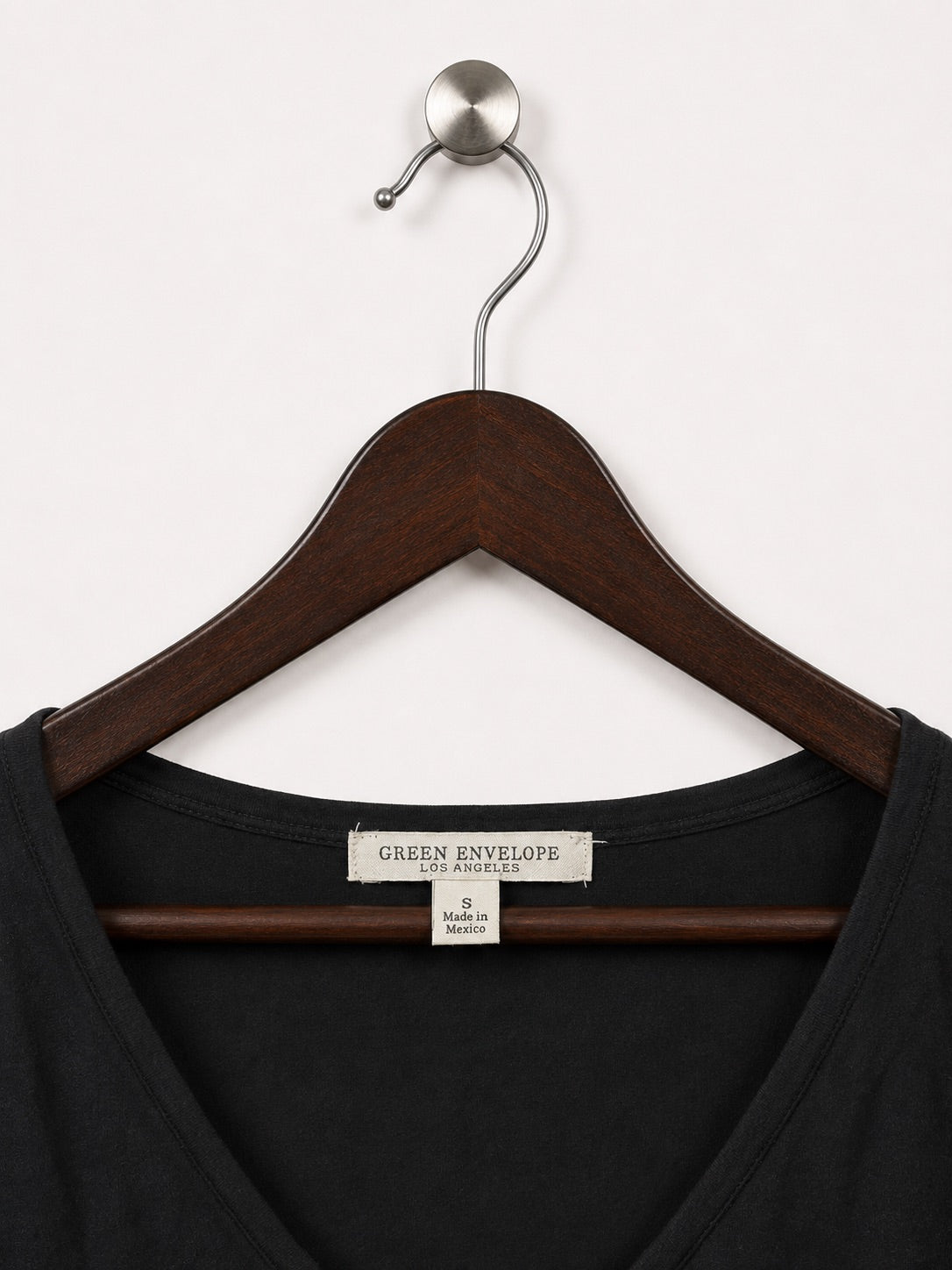 Green Envelope Los Angeles Women's Black V-Neck T-Shirt – Size S