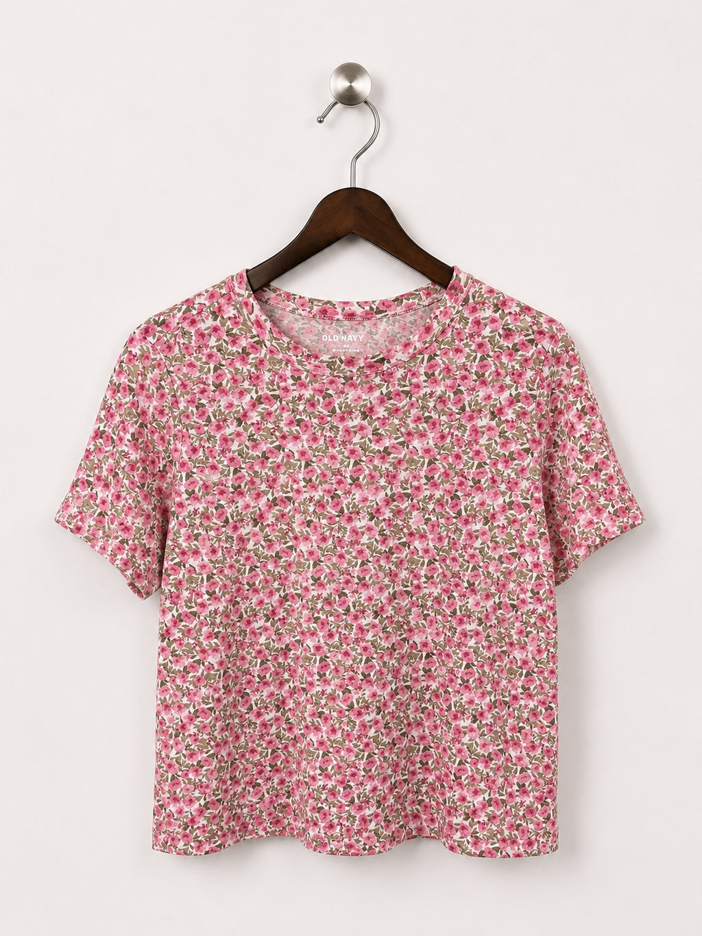 Old Navy Everywear Women's Pink Floral Crewneck T-Shirt – Size M