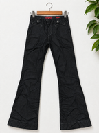 Banana Republic Women's Washed Black Button-Detail Flared Leg Jeans