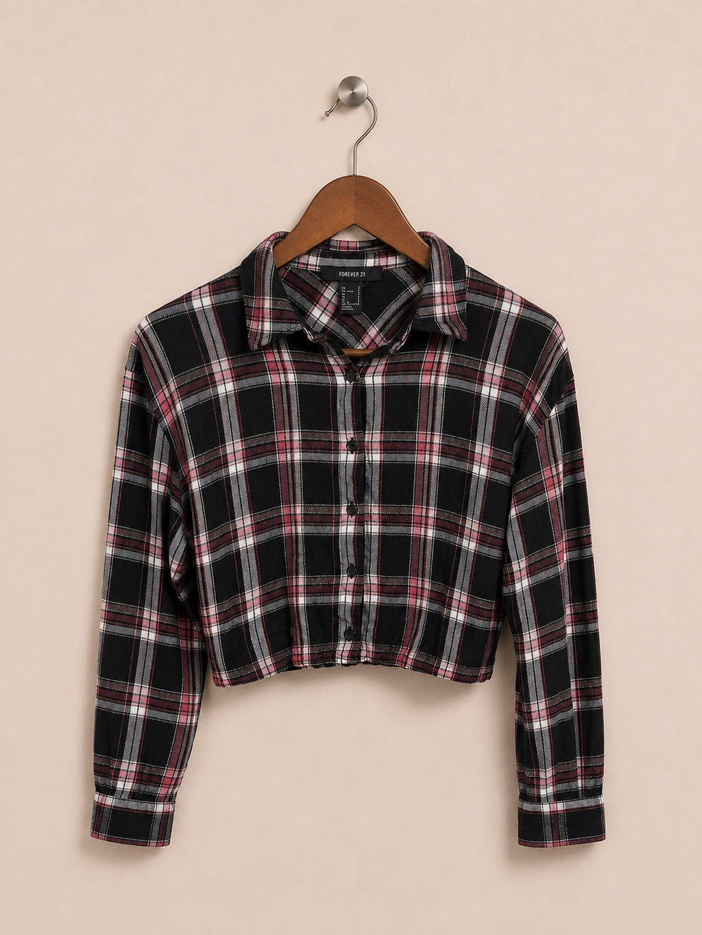 Forever 21 Plaid Cropped Crop Top