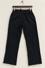 PinSpark Black Straight-Leg Elastic Waist Track Pants / Trousers