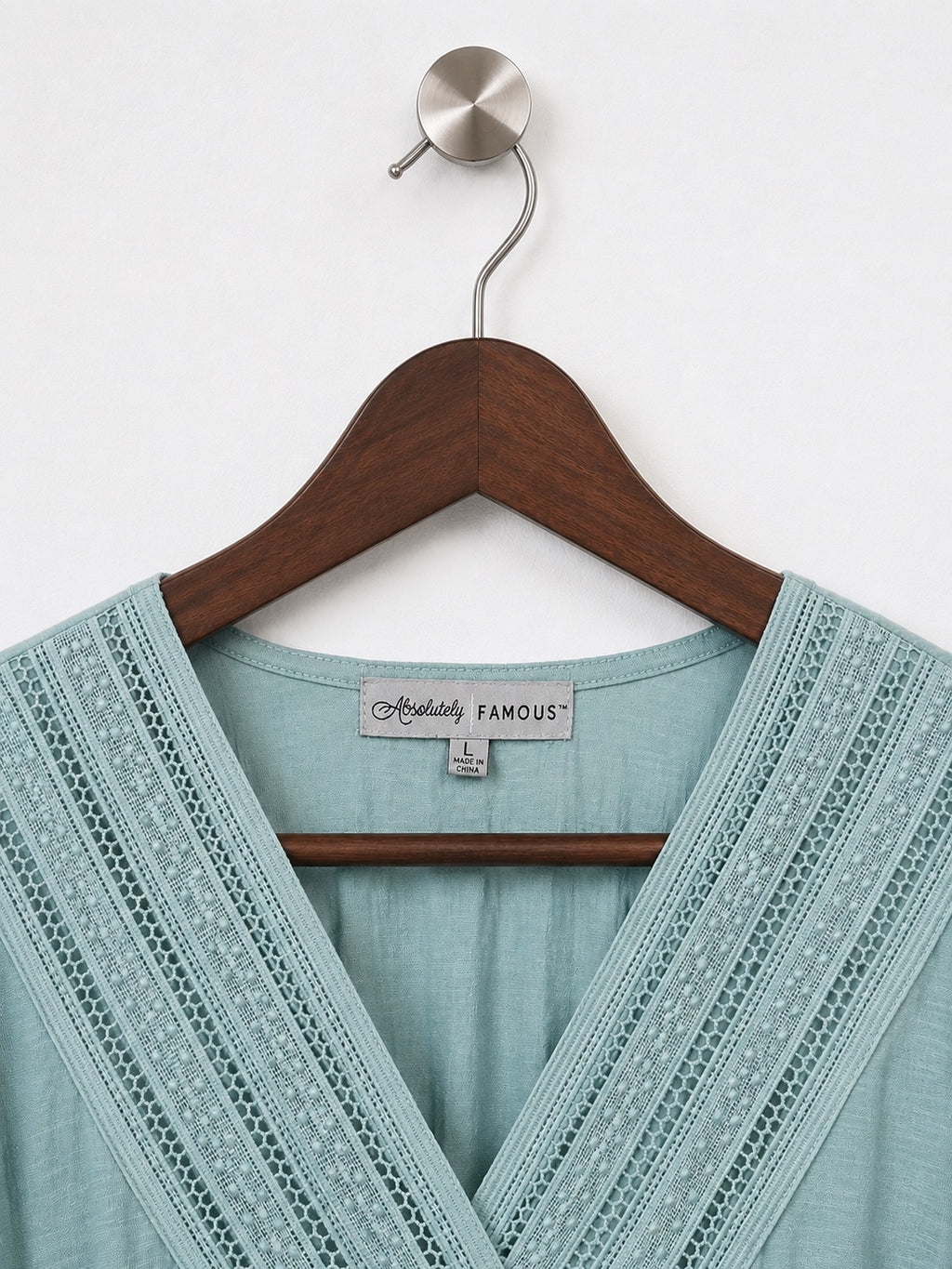 Absolutely Famous Lace Trim Women Tshirt Size - L