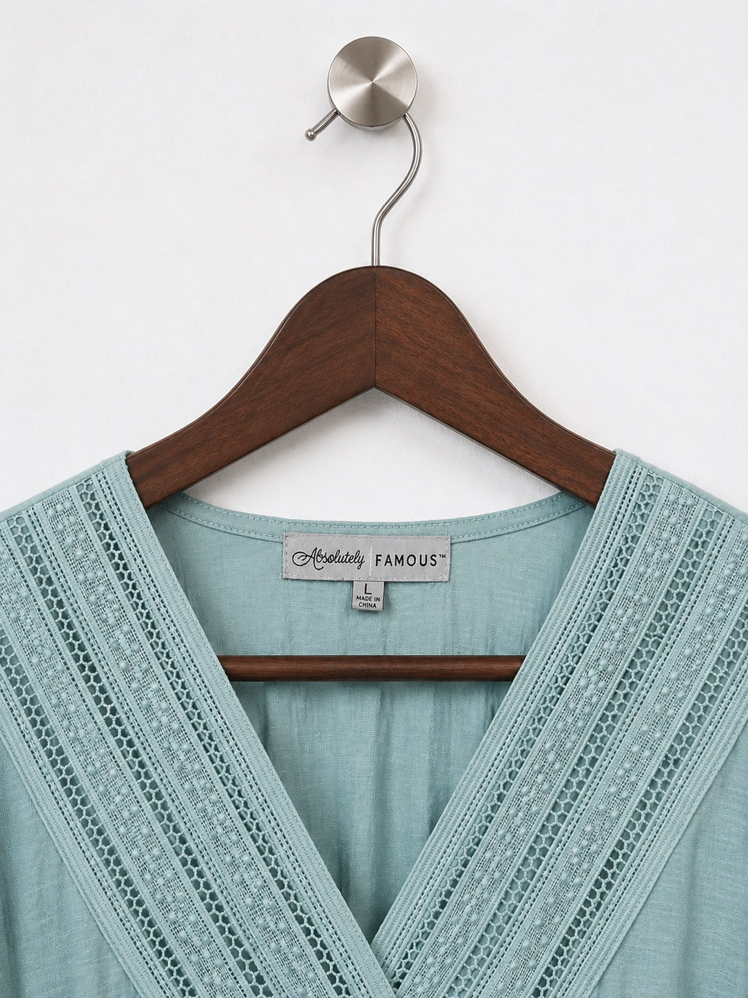 Absolutely Famous Lace Trim Women Tshirt Size - L
