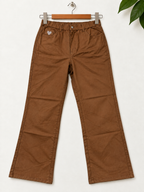 Dream Seasons Women's Brown Rhinestone Flared Trousers - Size M Short