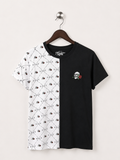 Eighty Eight Split Graphic Skull Rose Printed T-Shirt