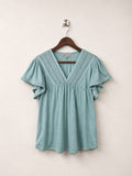Absolutely Famous Lace Trim Women Tshirt Size - L