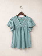 Absolutely Famous Lace Trim Women Tshirt Size - L