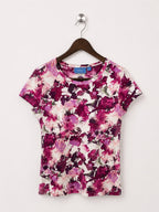 Simply Vera Vera Wang Women's Magenta Floral Watercolor T-Shirt – Size M