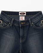 Y2K Embroidered Denim