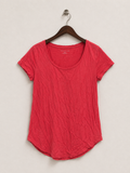 Ann Taylor Women's Bright Red Scoop Neck Short Sleeve Tee – Size XS
