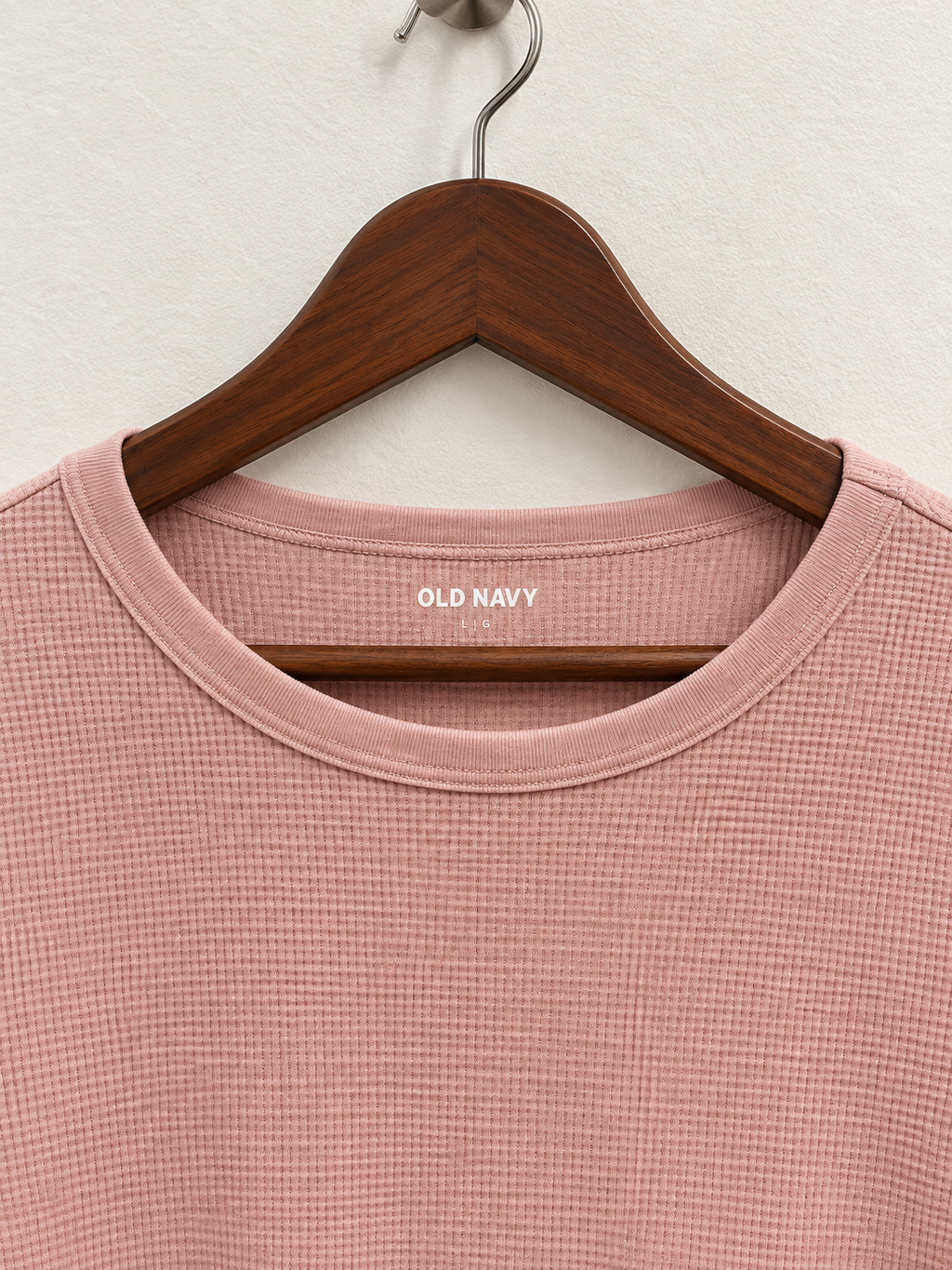 Old Navy Waffle Knit Lettuce Hem Crop Top/Tee - Size L