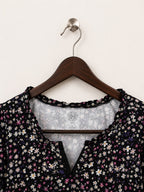 SO Women's Floral Long Sleeve Lettuce Trim Top – Size XS