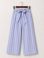 Lilac Striped Women Trouser