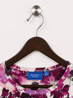 Simply Vera Vera Wang Women's Magenta Floral Watercolor T-Shirt – Size M