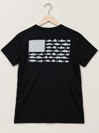 Columbia PFG - Men’s Black Fish Flag Graphic T-Shirt | Size L