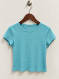 No Boundaries Waffle Knit Short Sleeve Crop Top
