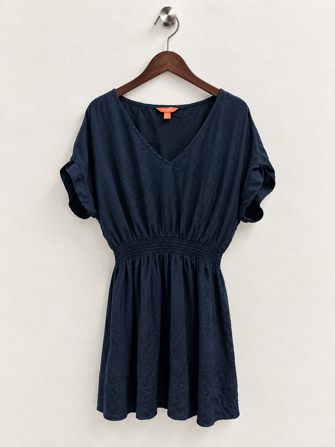 Joe Fresh V-Neck Smocked Waist Mini Dress - Size XL