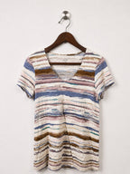 pure jill J.Jill Women's Brushstroke Stripe V-Neck T-Shirt – Size XS