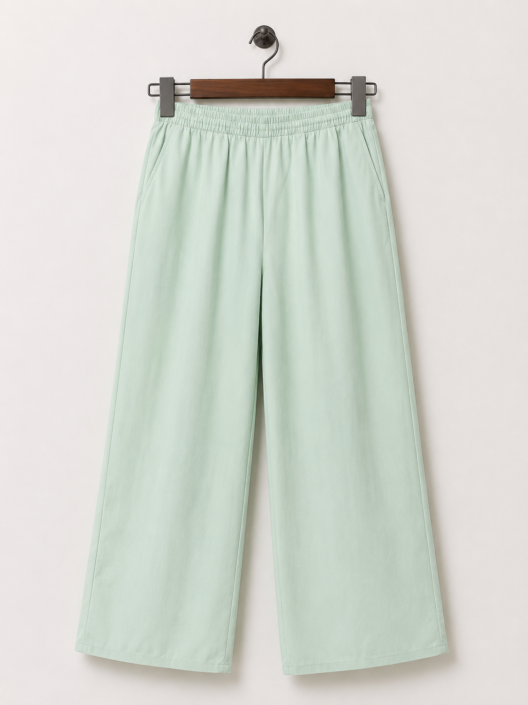 Women's Mint Green Double-Layer Wide Leg Trousers