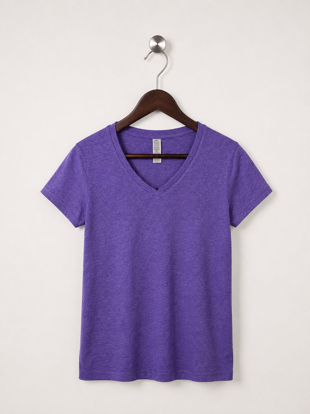 Gildan Heavy Cotton Women's Purple V-Neck T-Shirt – Size S