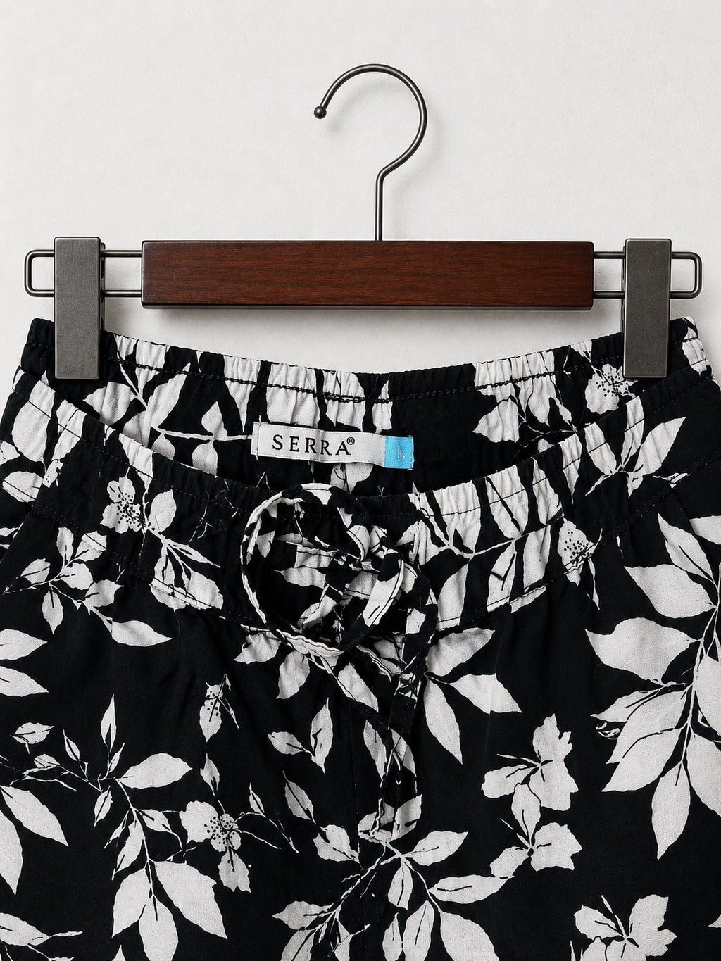 Serra Women's Black & White Elastic Waist Trousers – Size L