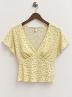 ONLY Women's Deep V-Neck Crop Top - Size Small