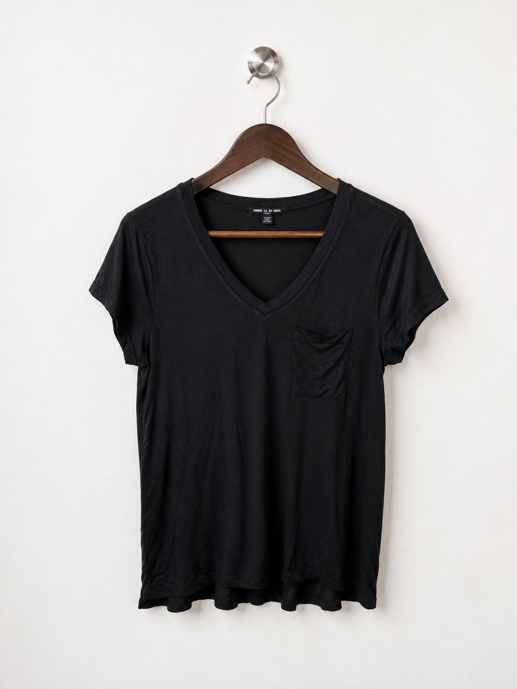 Cable & Gauge Solid Black Women Tshirt Size - M