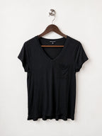 Cable & Gauge Solid Black Women Tshirt Size - M