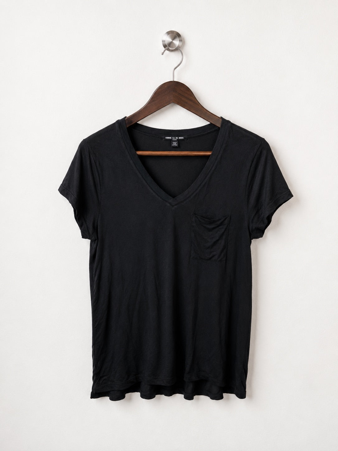 Cable & Gauge Solid Black Women Tshirt Size - M