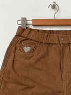 Dream Seasons Women's Brown Rhinestone Flared Trousers - Size M Short