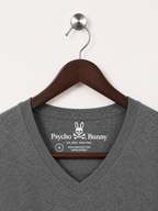 Psycho Bunny Charcoal Grey 100% V-Neck T-Shirt
