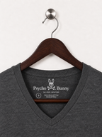 Psycho Bunny Charcoal Grey 100% V-Neck T-Shirt
