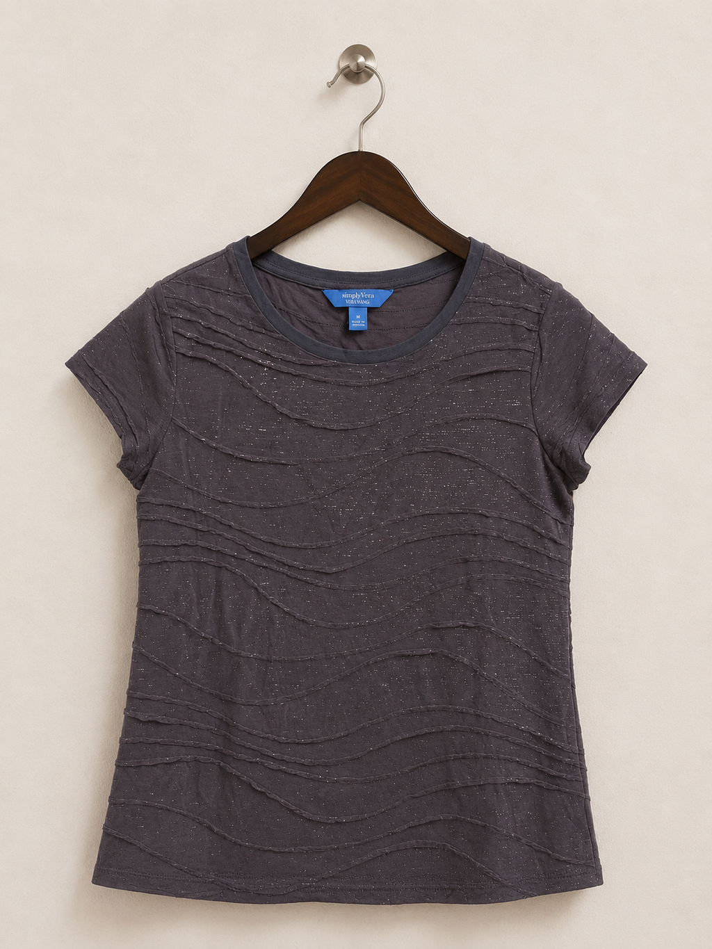 Charcoal Textured Wave Women’s Tshirt – Size M