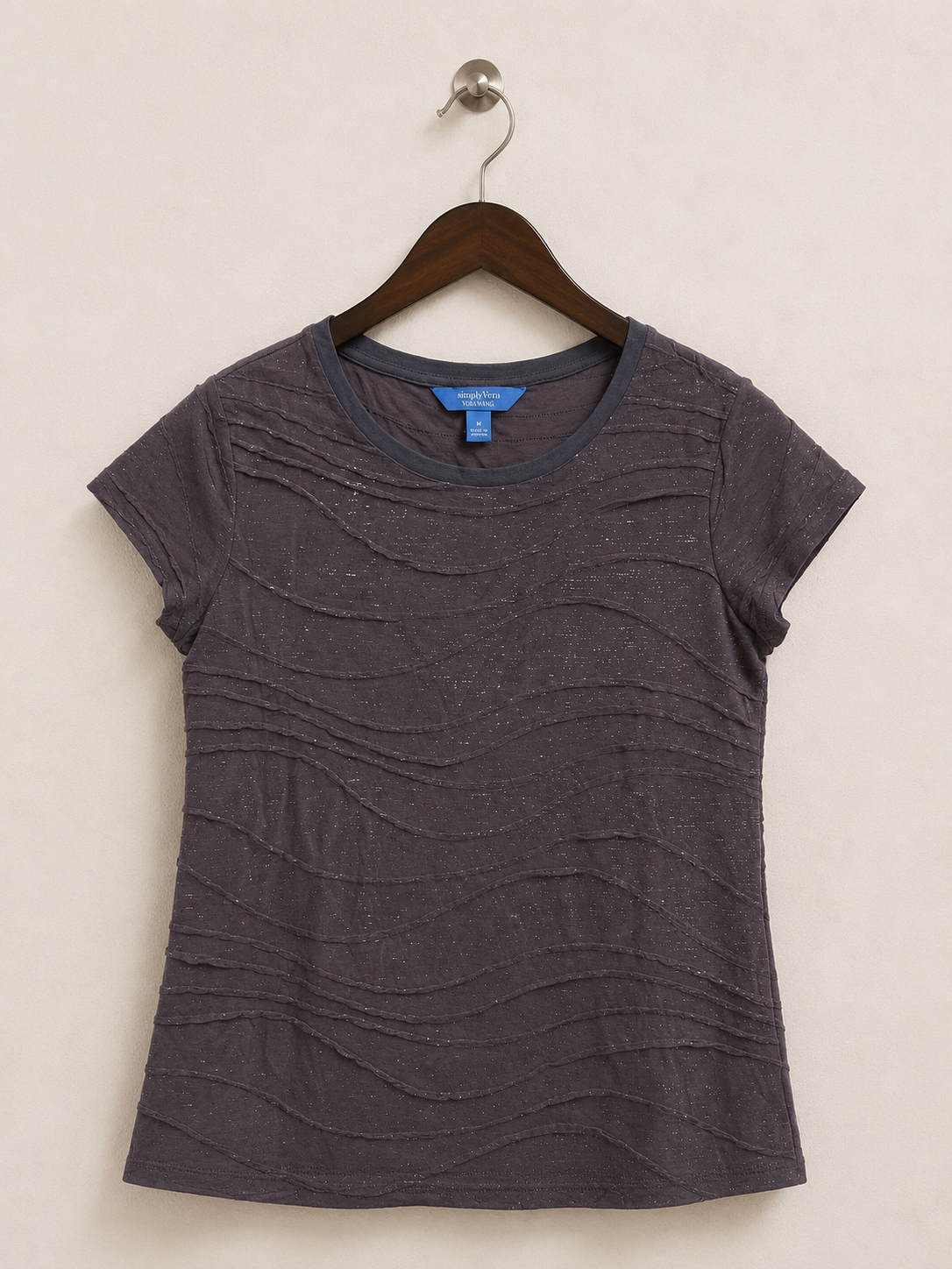 Charcoal Textured Wave Women’s Tshirt – Size M