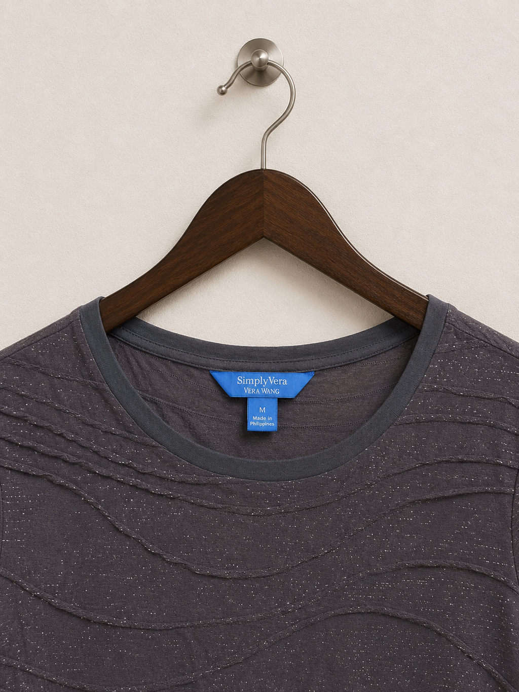 Charcoal Textured Wave Women’s Tshirt – Size M