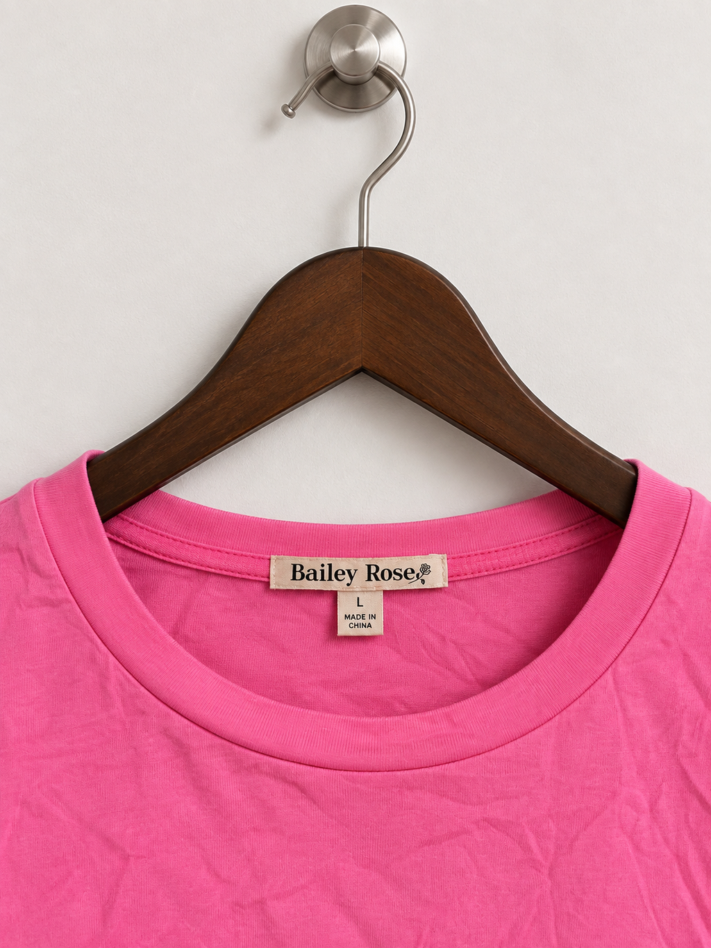 Bailey Rose Women's Pink Bow Embroidered Crop Top– Size Large