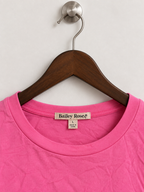 Bailey Rose Women's Pink Bow Embroidered Crop Top– Size Large