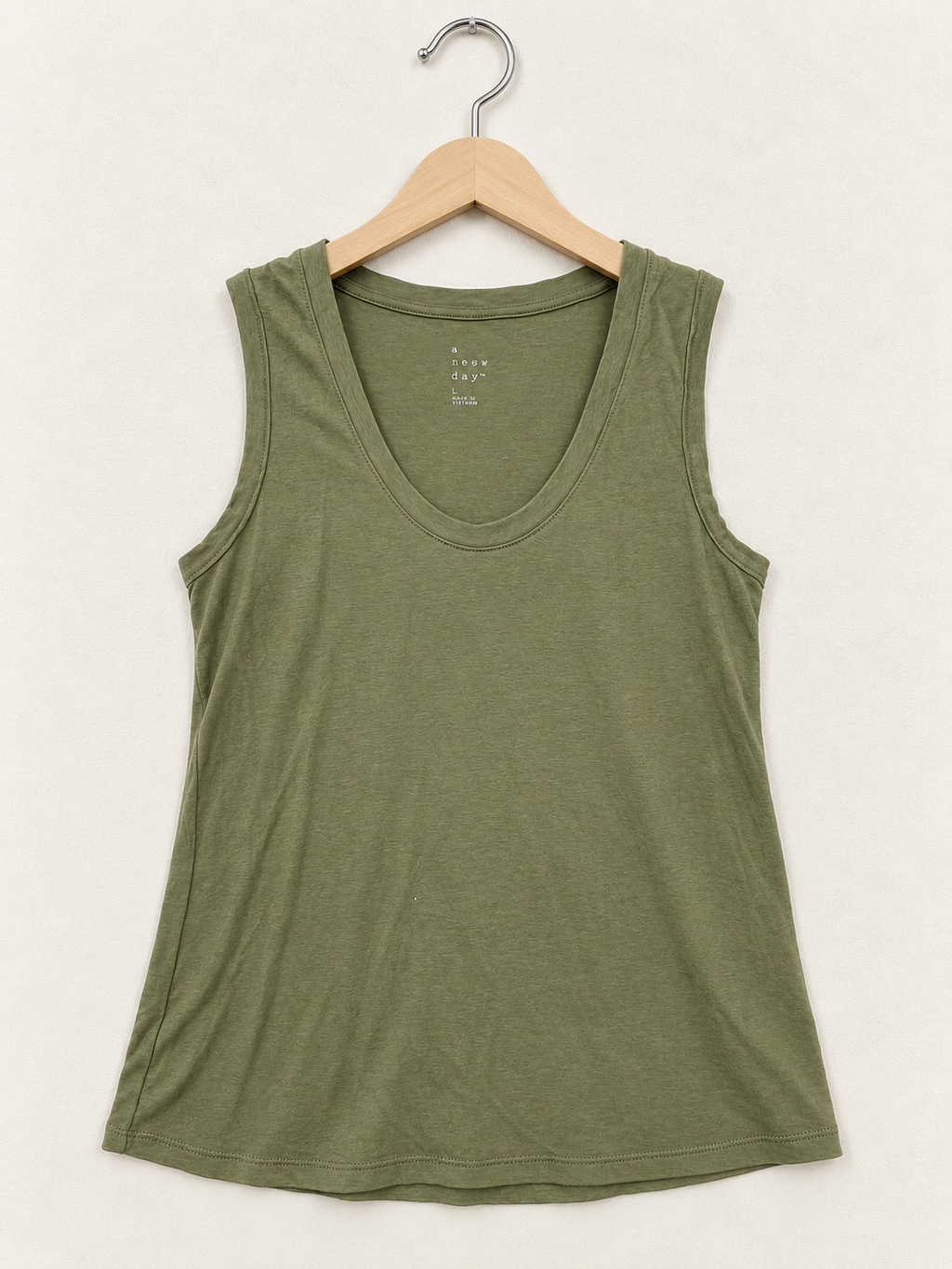 A New Day Women’s Olive Sleeveless Tank Top Size-L