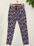 Women's Purple Floral Stretch Trouser
