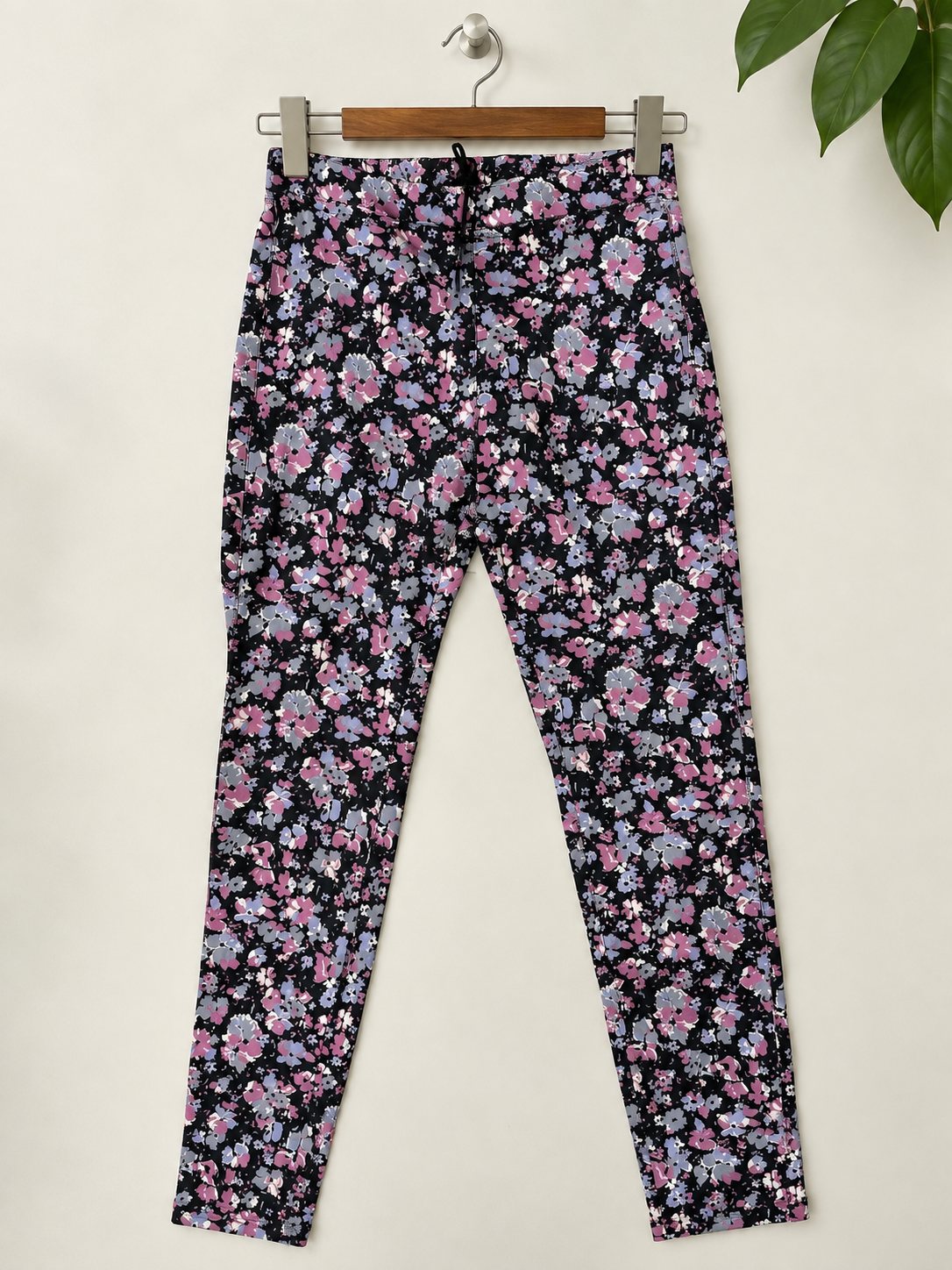 Women's Purple Floral Stretch Trouser