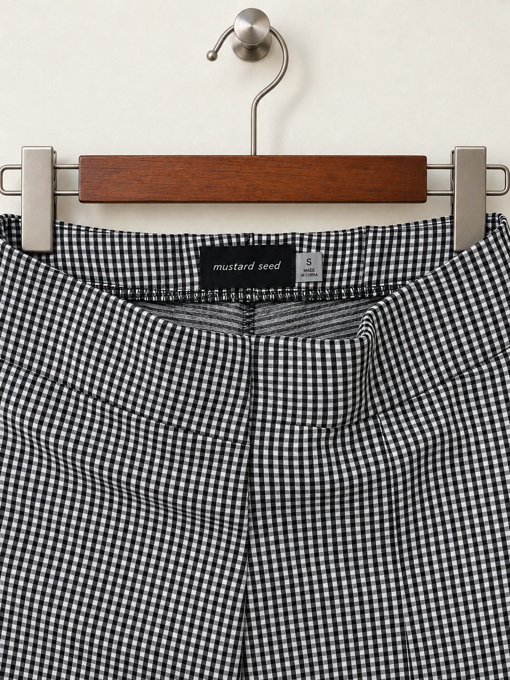 Mustard Seed Gingham Plaid Ruffled Flare Bottom Trousers Size-S