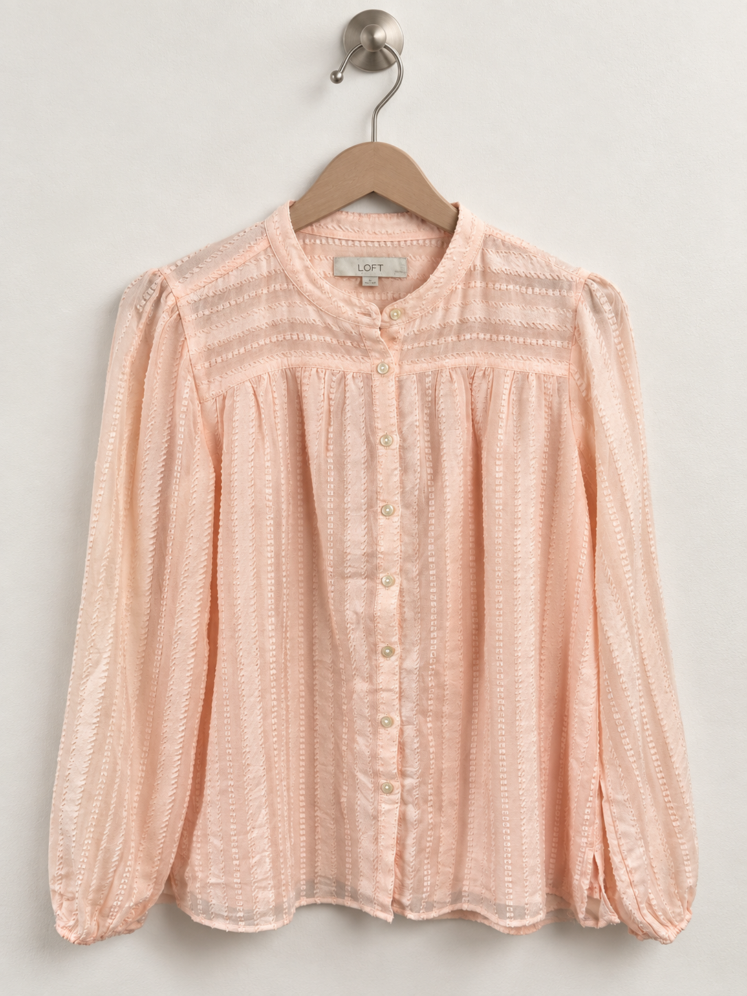 LOFT Women's Blush Pink Textured Shirt