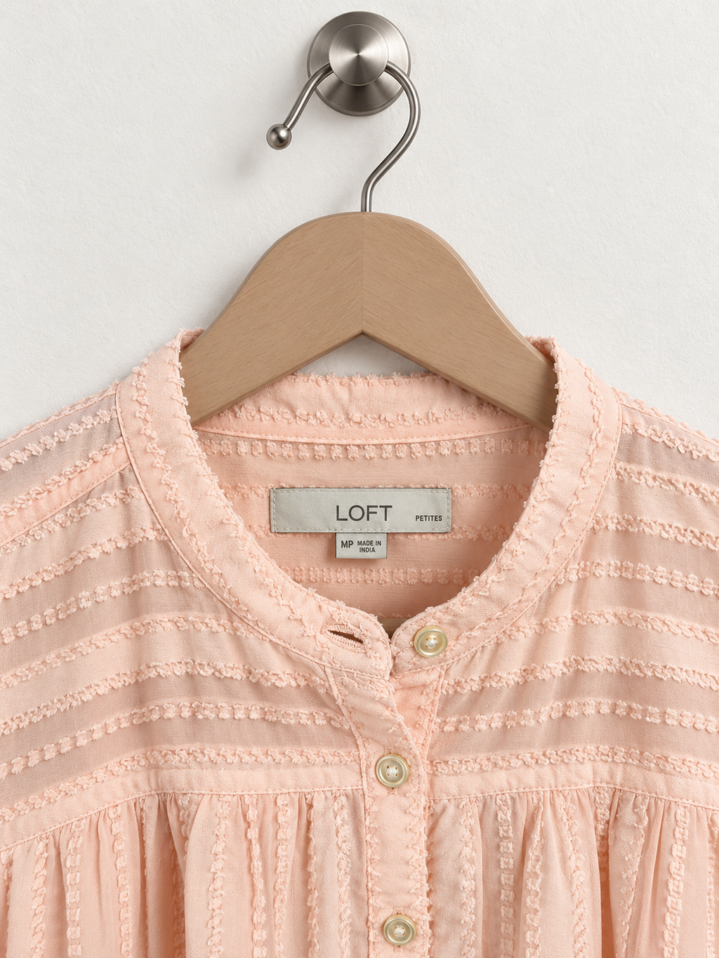 LOFT Women's Blush Pink Textured Shirt