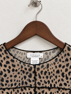 Kirious Los Angeles Sheer Mesh Leopard Print Long Sleeve Top