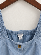 J.Crew Light Wash Ruffle Strap Button-Front Tank Top - Size S