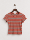 Heart & Hips Striped Short Sleeve Crewneck Top - Size L