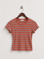 Heart & Hips Striped Short Sleeve Crewneck Top - Size L