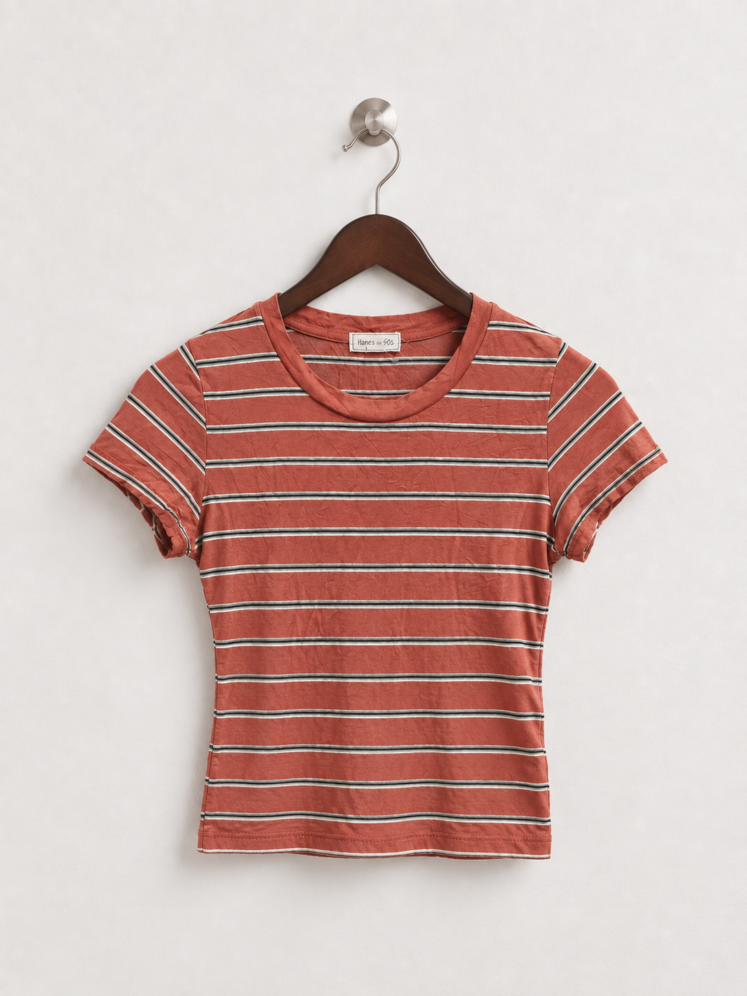 Heart & Hips Striped Short Sleeve Crewneck Top - Size L