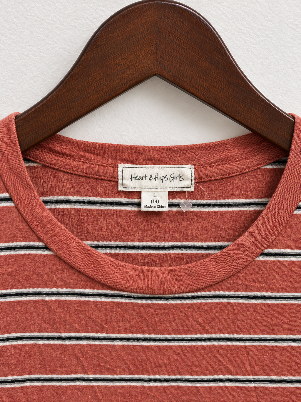 Heart & Hips Striped Short Sleeve Crewneck Top - Size L